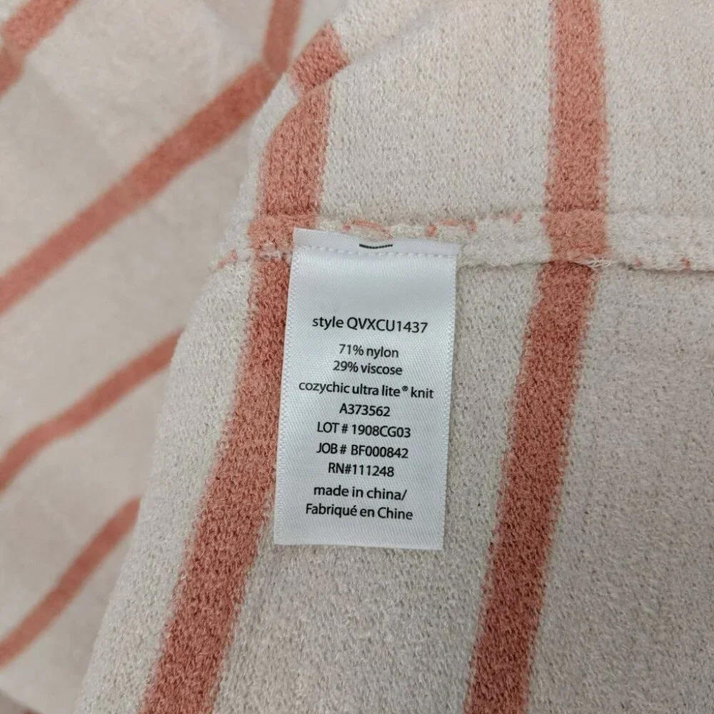 Barefoot Dreams CozyChic Ultra Lite Raglan Pullover Sand Dune Coral Plus Size 3X - Picture 4 of 5